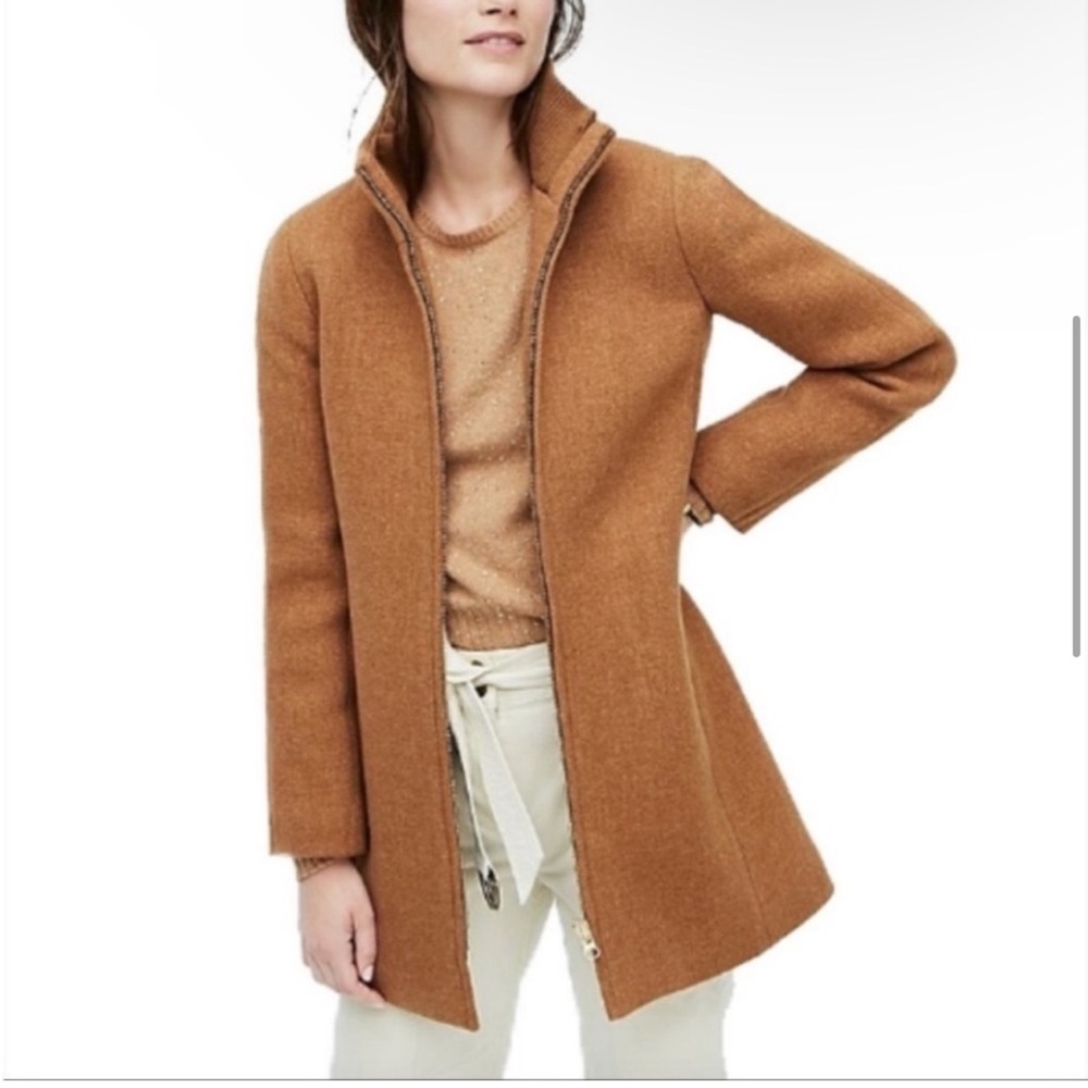 J Crew - Lodge Coat - Italian Stadium Cloth - Size 0 - Camel Tan